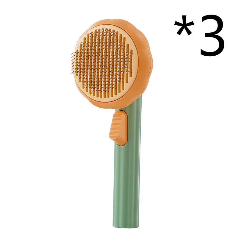 New Pet Cat Brush Hot Selling Hand-Held Steel Wire Self-Cleaning Comb Looper for Hair Removal