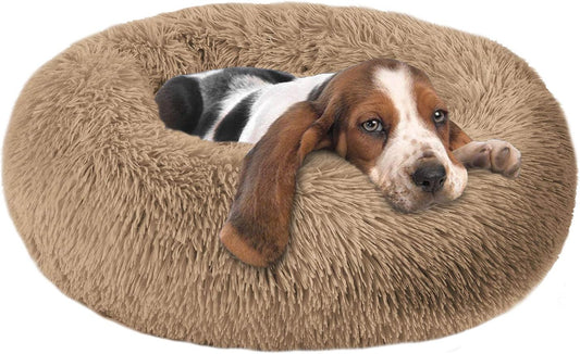 Calming Dog Bed, Ultra Soft & Warm and Comfortable round Bed, Self-Warming and Washable Dog Bed(Size 23"/32"/36"/43")