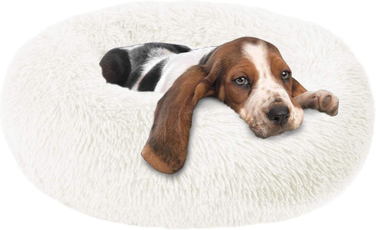 Fluffy Dog Bed Ultra Soft Washable Dog and Cat Cushion Bed Comfy Dog Calming Cuddler Bed