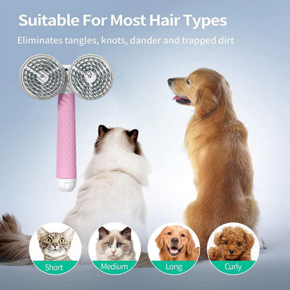 Pet Cat Brush Dog Slicker Brush Double-Headed Negative Ion One-Button Self Cleaning Dog Cat Hair Removal Pets Products