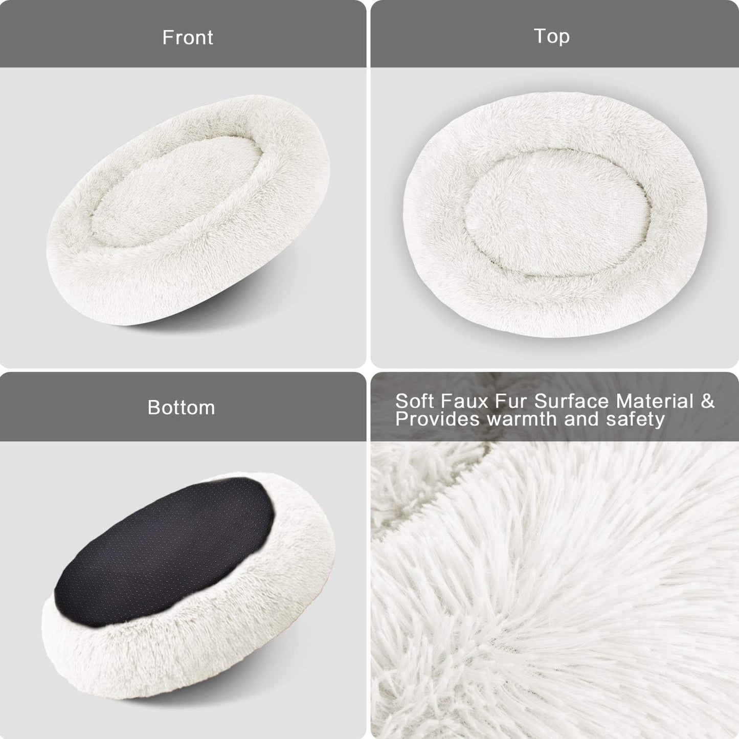 Fluffy Dog Bed Ultra Soft Washable Dog and Cat Cushion Bed Comfy Dog Calming Cuddler Bed