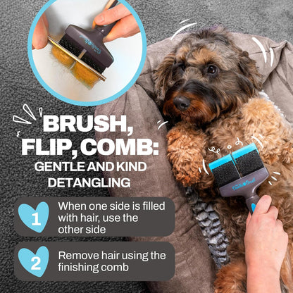 Doodle Brush for Dogs - Dog Hair Brush, Dog Brush for Poodles, Goldendoodle Brush, Bernedoodle - Flexible Head Slicker Brush for Dogs, Poodle Brush, Labradoodle Brush, Sheepadoodle - Dual Head