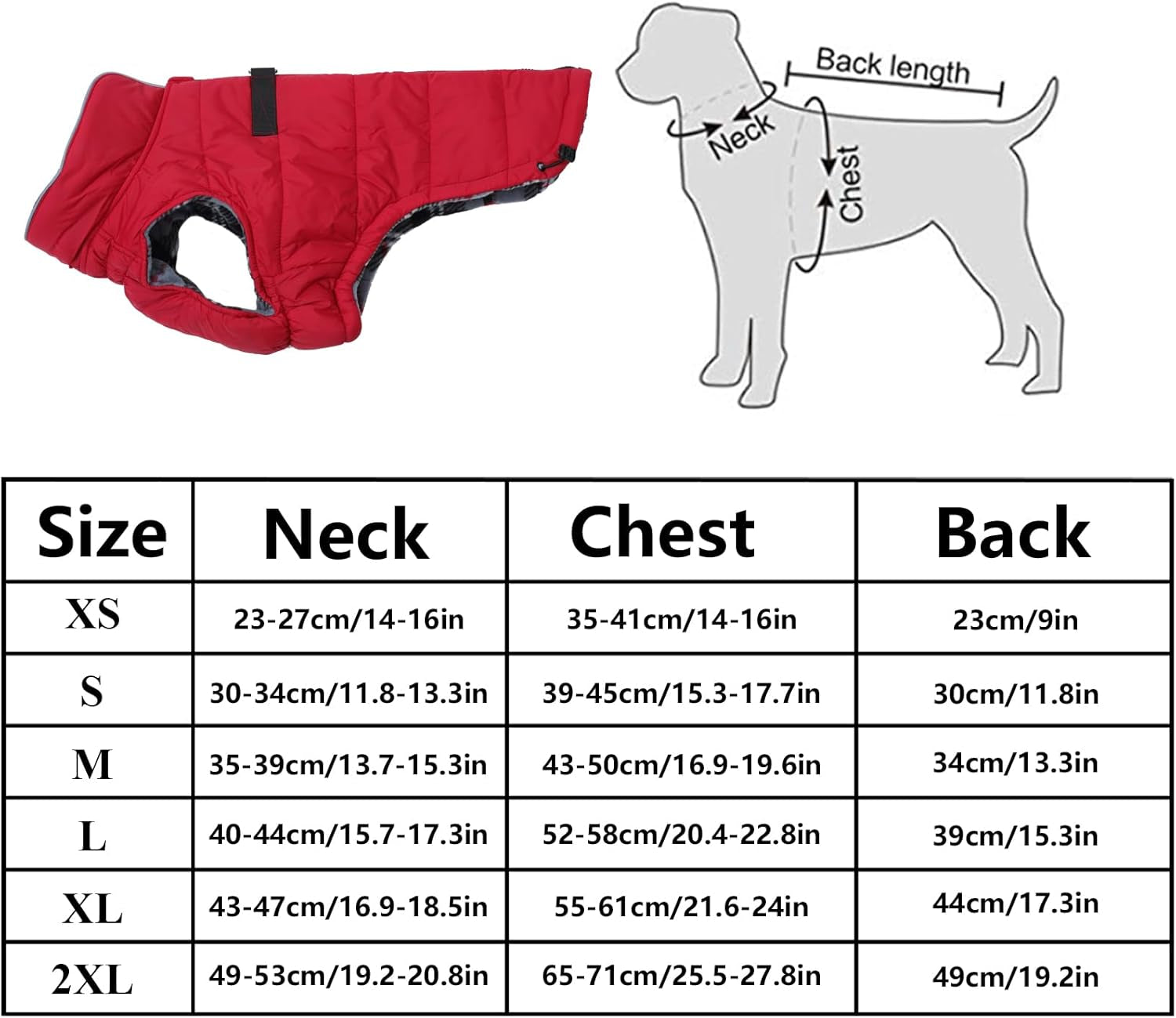 Dog Winter Warm Coat Dog Winter Jacket Windproof Snowproof,Pet Outdoor Jacket Dog Jacket for Small Medium Large Dogs-Red-Xxl