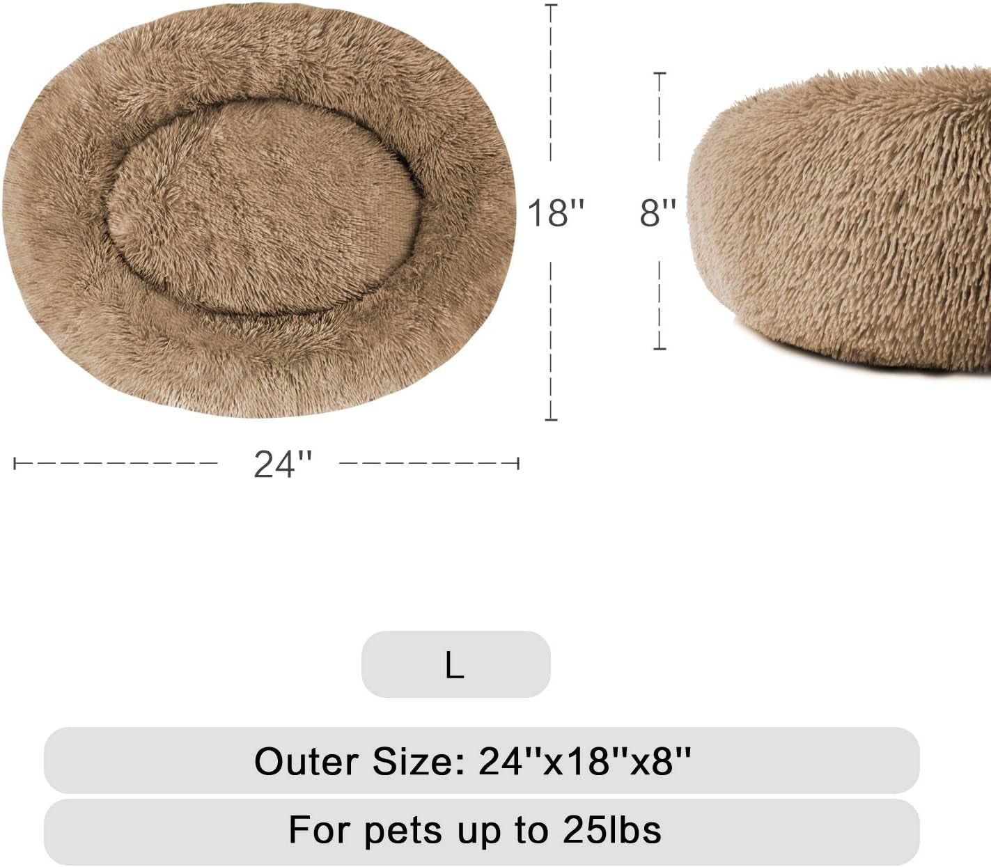 Calming Dog Bed, Ultra Soft & Warm and Comfortable round Bed, Self-Warming and Washable Dog Bed(Size 23"/32"/36"/43")