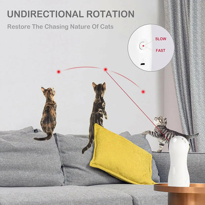 Cat Laser Toy Automatic Interactive Toys for Cats Kitten Dogs USB Charging and Battery Powered 5 Random Pattern Fast Slow Light Flashing Model