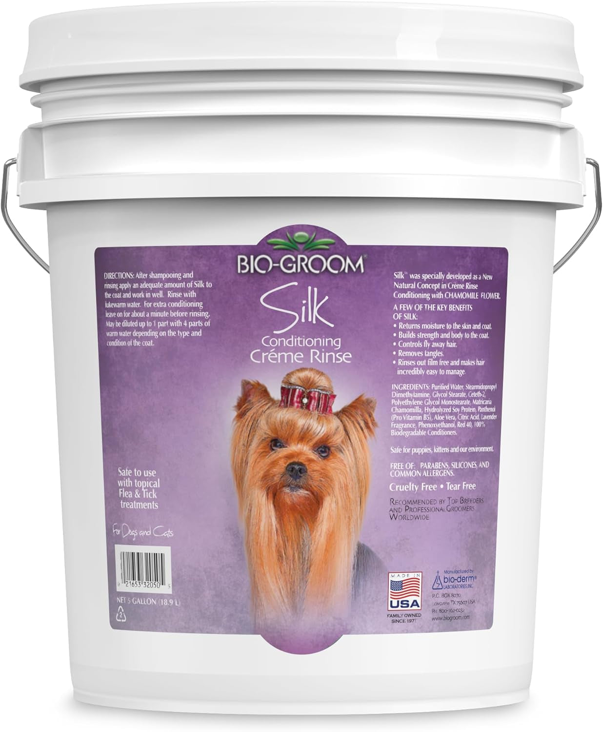 Silk Creme Rinse Dog Conditioner - Conditioner for Dogs, Puppy Conditioner, Dog Conditioner Detangler, Dog Hair Conditioner - 5 Gallons