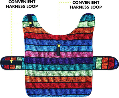 Handmade Dog Poncho from Authentic Mexican Blanket - Dog Clothes – Chihuahua Coat - Costume - Sweater - Vest (Multi Color, XXS)