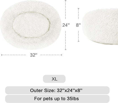 Fluffy Dog Bed Ultra Soft Washable Dog and Cat Cushion Bed Comfy Dog Calming Cuddler Bed